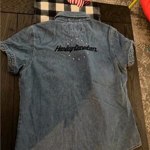 Womens Denim Harley Davidson Top XI like new